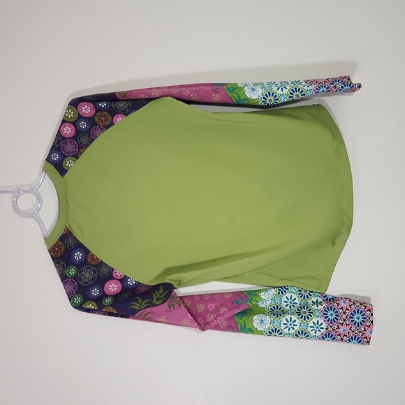 North Face Vapor Wick Colorful Shirt size L Green Purple Pink - Picture 6 of 13